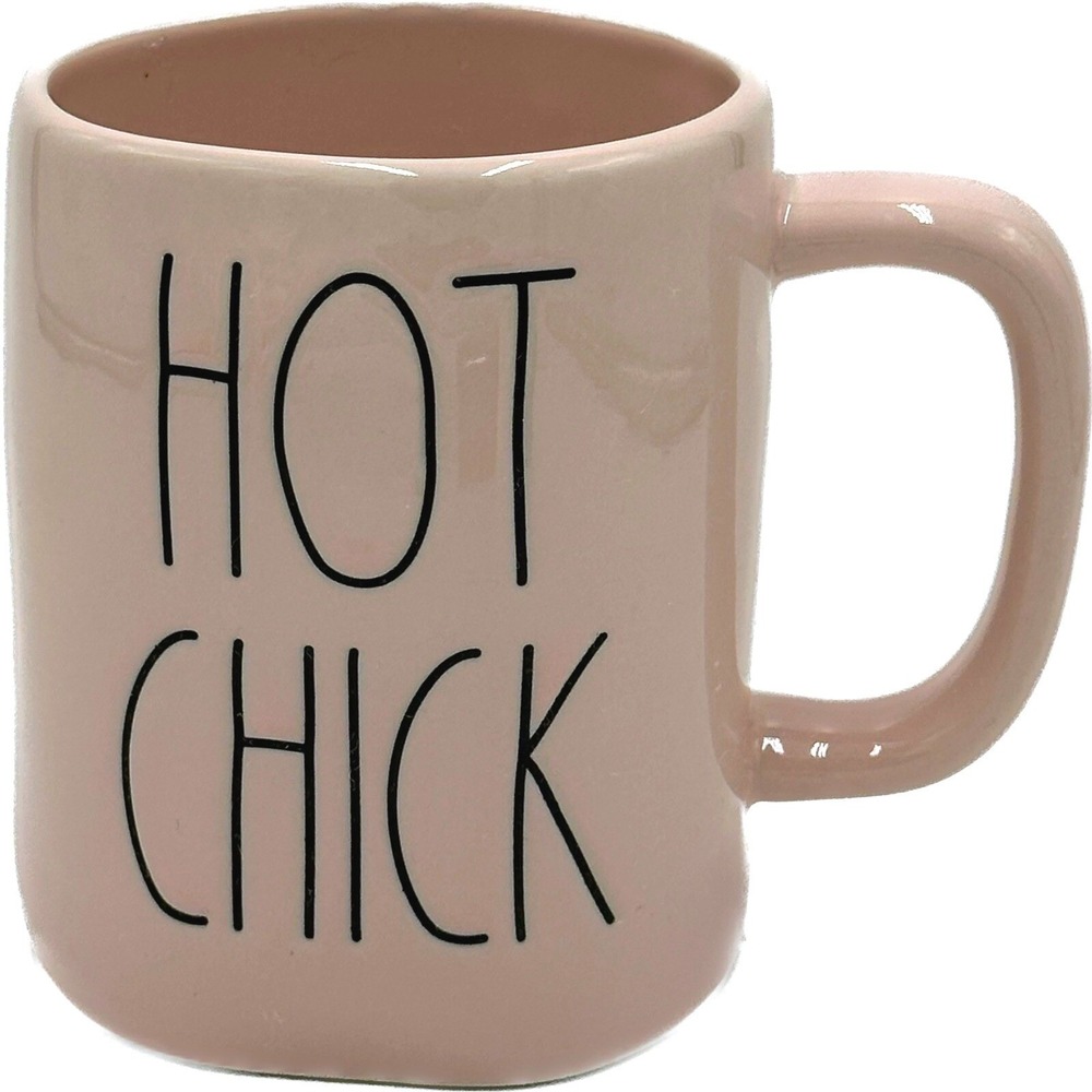 Rae‎ Dunn Pink Hot Chick Mug Coffee Tea Cup Oversized 16 Oz Artisan Collection